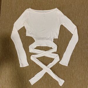 Alo yoga thin cropped wrap top